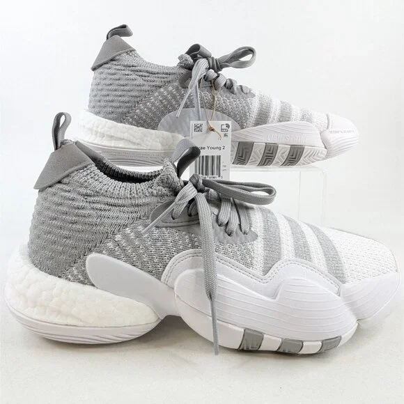 Adidas Trae Young 2.0 Basketball Shoes Grey White Men’s Size 7  -H03842 NEW - Picture 3 of 8